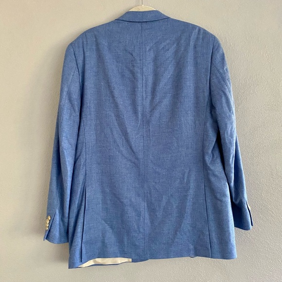 Coconut Grove Blazer Men’s Size 44 Blue Two Button Wool Bamboo Silk Work Party - Picture 9 of 11